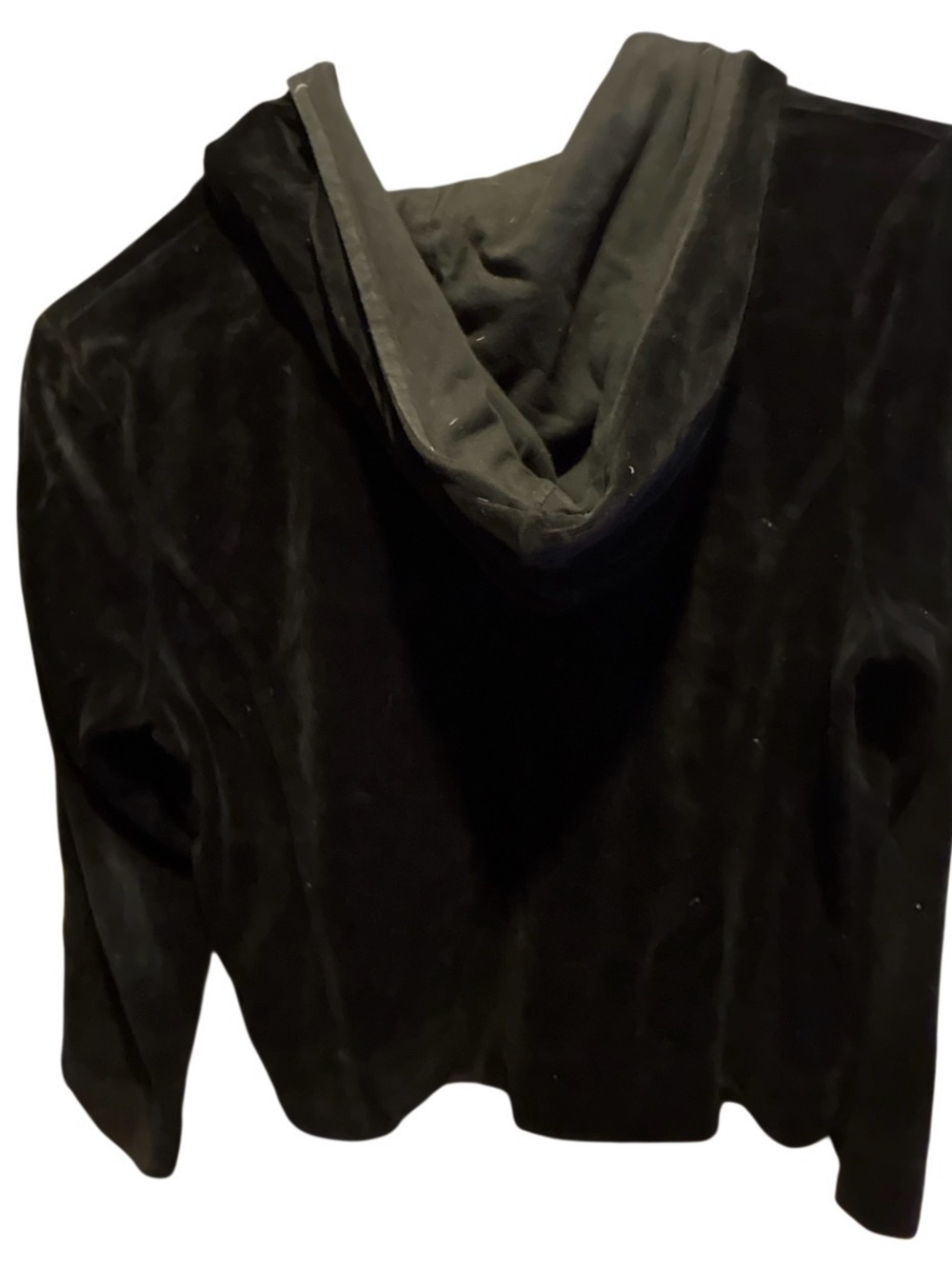 Charter Club Black Velour Zip Front Jacket - Picture 2 of 3